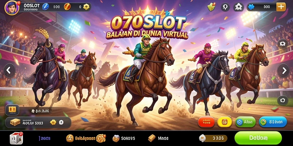Tangkapan layar gameplay 070SLOT dengan balapan seru dan grafis menakjubkan.