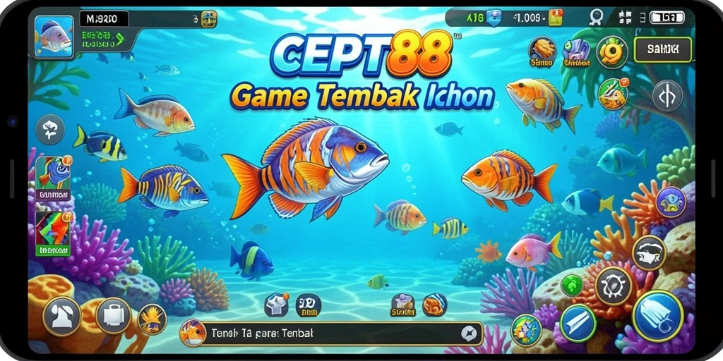 Tampilan gameplay seru dari CEPAT88 saat menembak ikan.