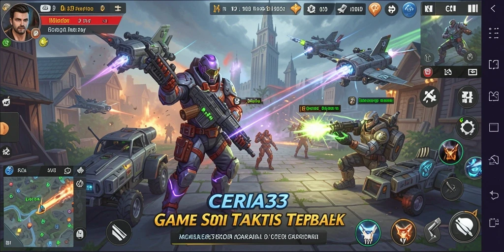 Screenshot CERIA33 menampilkan pertempuran strategis yang intens.