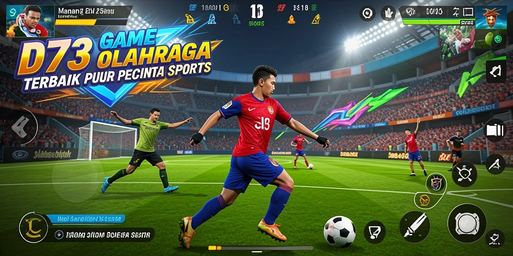 Tampilan gameplay D73 yang menarik dan penuh aksi olahraga.