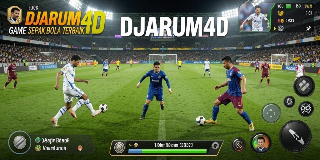 Screenshot gameplay DJARUM4D menampilkan aksi sepak bola yang mendebarkan.