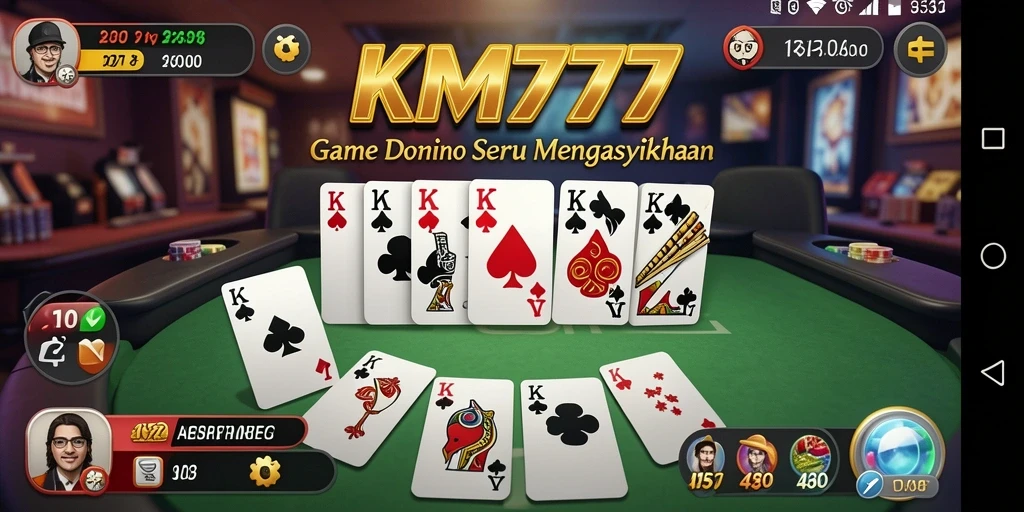 Tampilan gameplay seru dalam permainan Domino KM777.