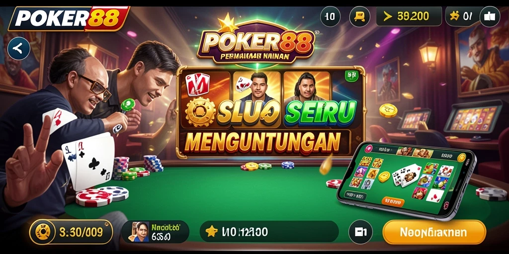 Tampilan gameplay menarik dari POKER88 dengan berbagai slot seru.