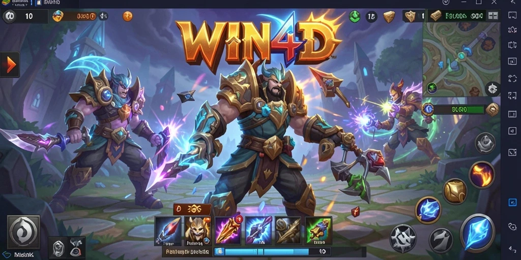 Tampilan gameplay ARPG yang menegangkan dan menarik di WIN4D.